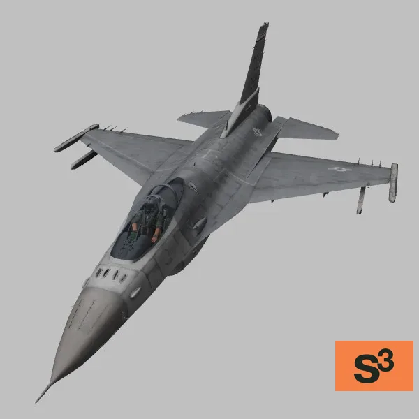 F-16C · US · grey · 120fs-87-268 — 3D model preview