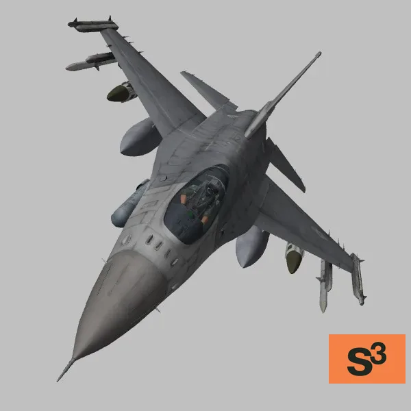 F-16C · US · grey · 121FS-86-0369 — 3D model preview