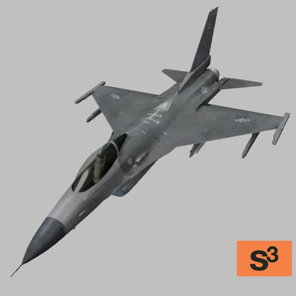 F-16C · US · grey · 308FS-87-0358 — 3D model preview