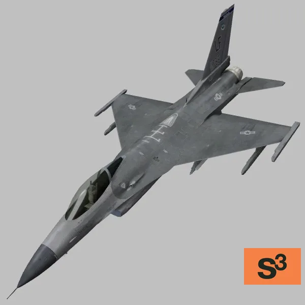 F-16C · US · grey · 309FS-90-0766 — 3D model preview
