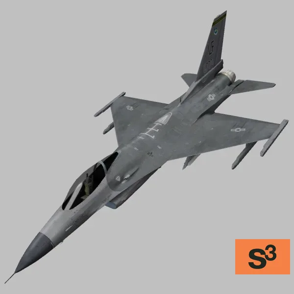 F-16C · US · grey · 310FS-90-0770 — 3D model preview