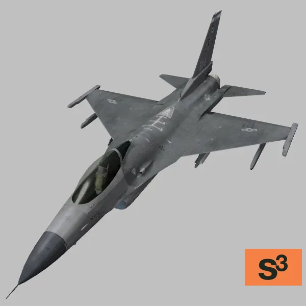F-16C · US · grey · 62FS-83-0121 — 3D model preview