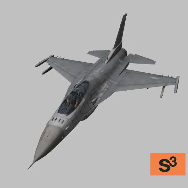 F-16C · US · grey · 93FS-87-0247 — 3D model preview