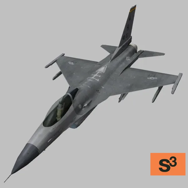F-16C · US · hill — 3D model preview