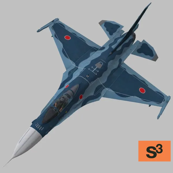 F-2 · JP · camo — 3D model preview