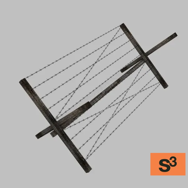fence-barbed-003 — 3D model preview