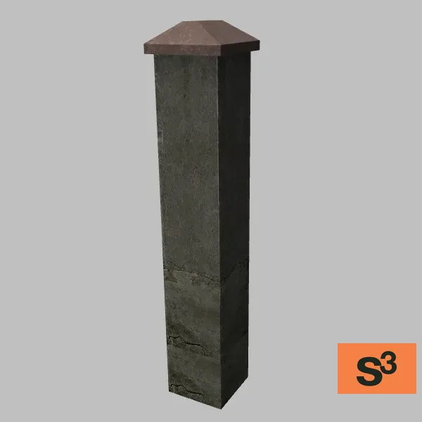 fence-concrete-005-post — 3D model preview