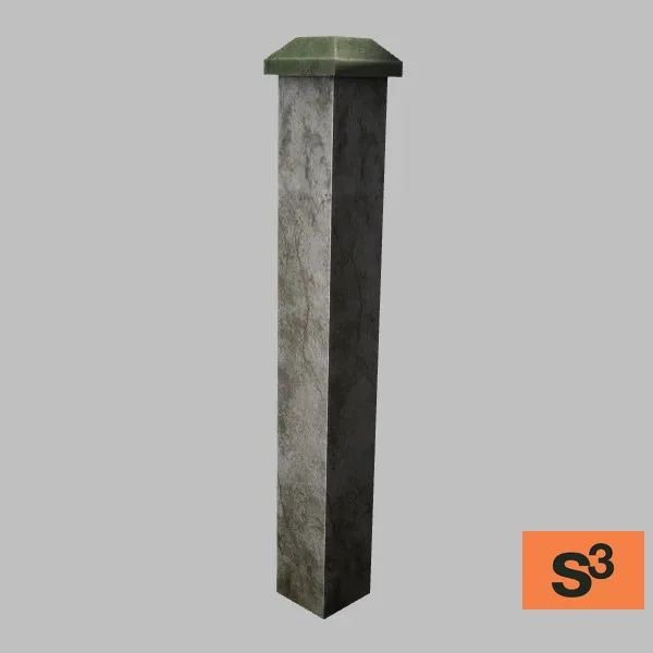 fence-stone-004-post — 3D model preview