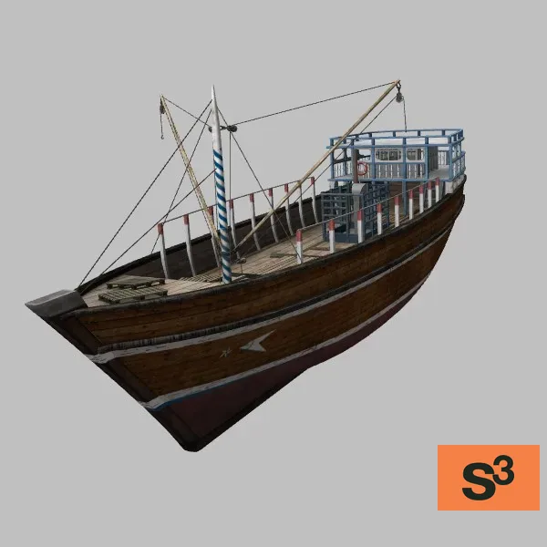 Fishing-Dhow-001 · SO · white — 3D model preview
