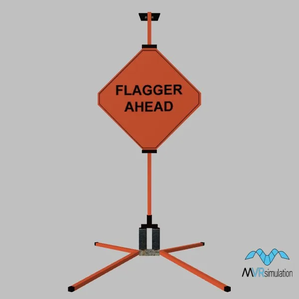 flagger ahead-sign-001a — 3D model preview