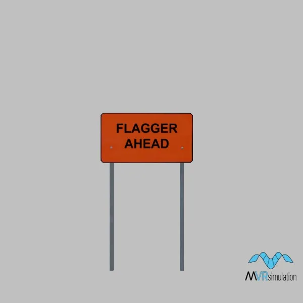 flagger ahead-sign-001d — 3D model preview