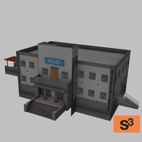ftwainwright bldg09 municipal — 3D model preview