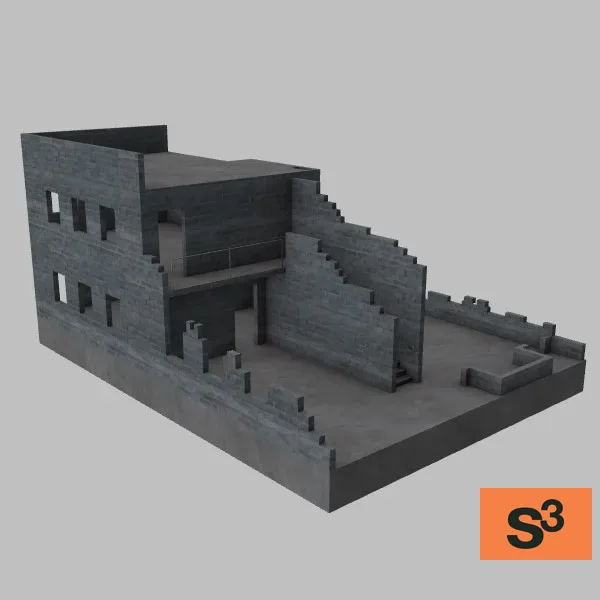 ftwainwright bldg12 officedamage — 3D model preview