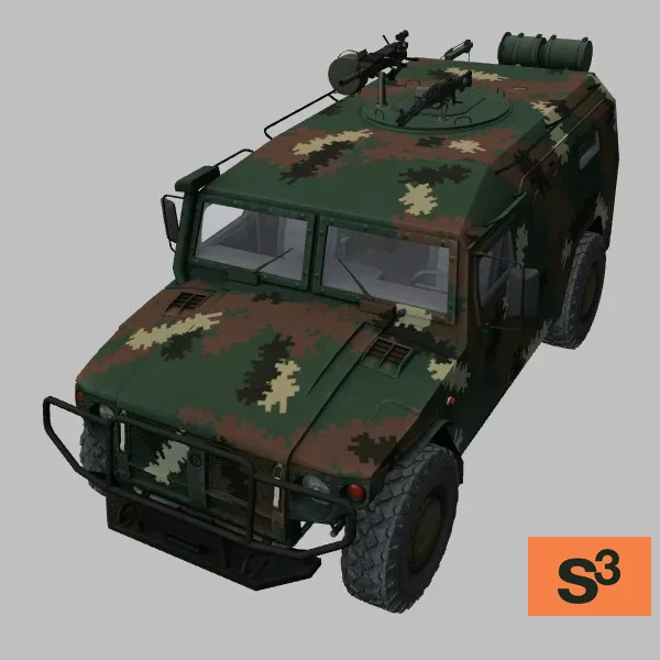 GAZ-2975 · AGS-30 · PKP · AM · camo — 3D model preview