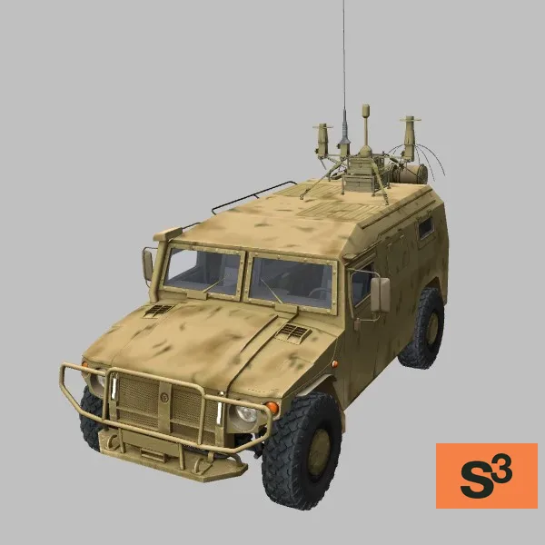 GAZ-2975 · RP-377UVM1L · SY · desert — 3D model preview