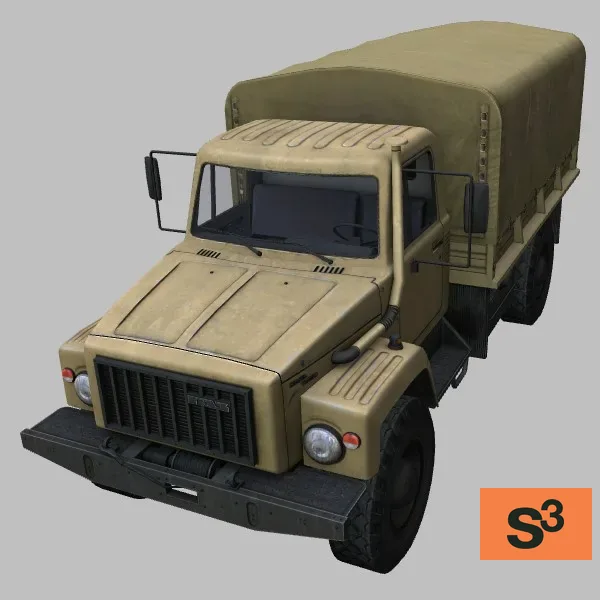 GAZ-3308-canopy · RU · desert — 3D model preview
