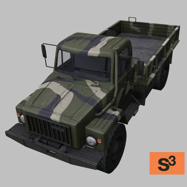 GAZ-3308 · RU · camo — 3D model preview