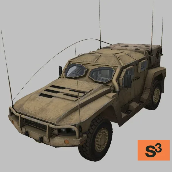 Hawkei · AU · desert — 3D model preview