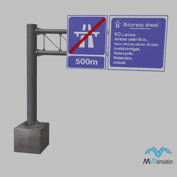 highway ahead-sign-001 — 3D model preview