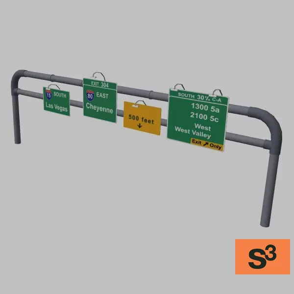 highway-info-sign-001 — 3D model preview