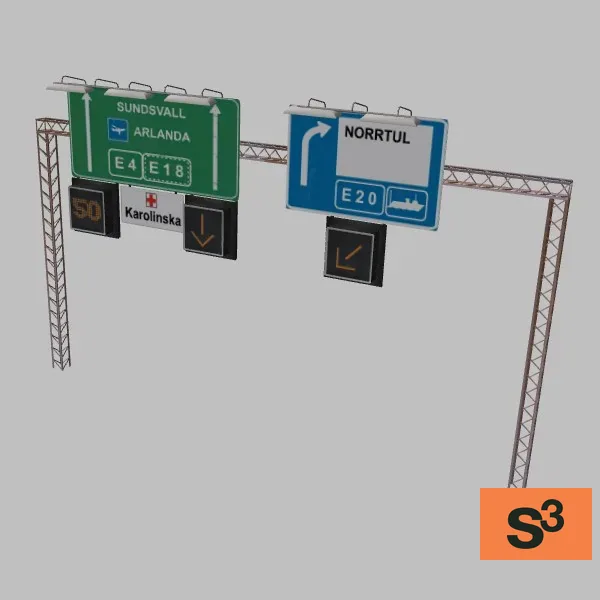 highway-info-sign-002 — 3D model preview