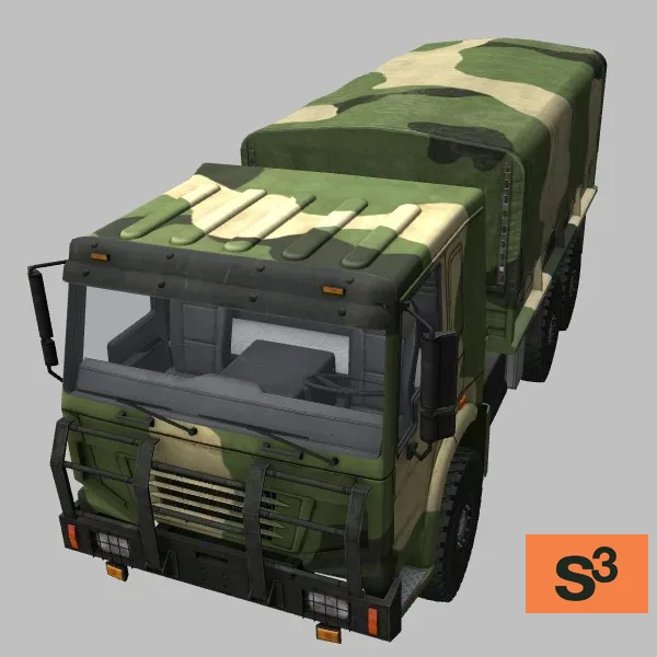 HOWO-76-6x6-Canopy · CN · camo — 3D model preview