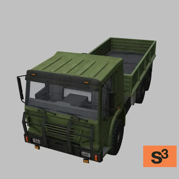 HOWO-76-6x6-Flatbed · CN · green — 3D model preview