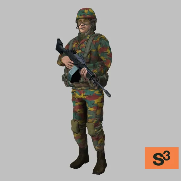 human-belgian-soldier-001 — 3D model preview