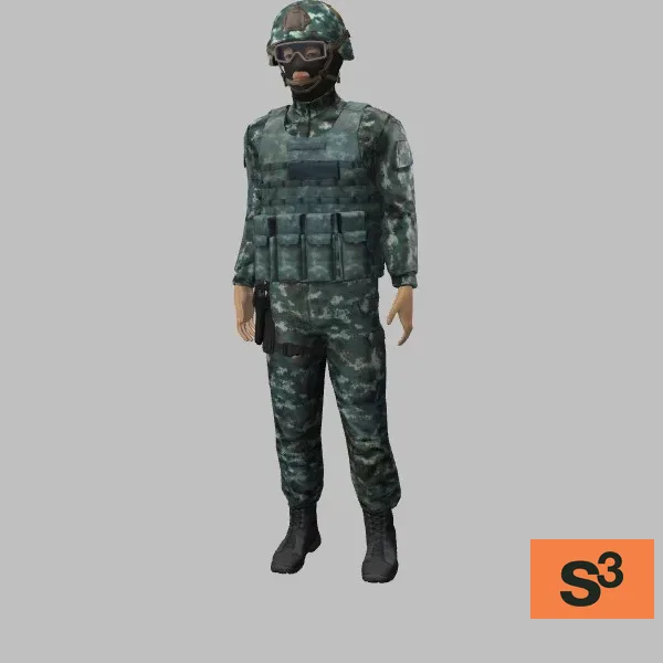 human-chinese-soldier-003 — 3D model preview