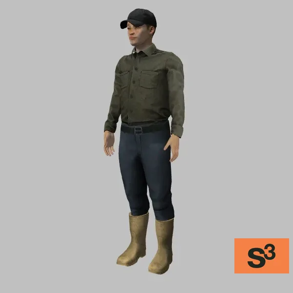 human-chinese-soldier-011 — 3D model preview