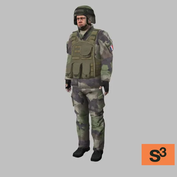 human-french-soldier-001 — 3D model preview