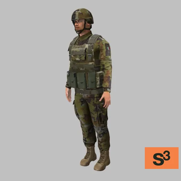 human-italian-soldier-001 — 3D model preview