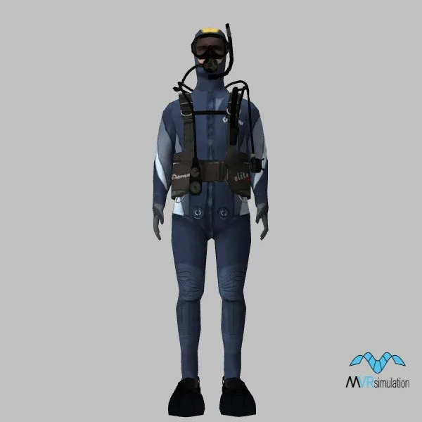 human-scubadiver-001 — 3D model preview