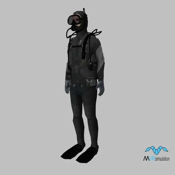 human-scubadiver-002 — 3D model preview
