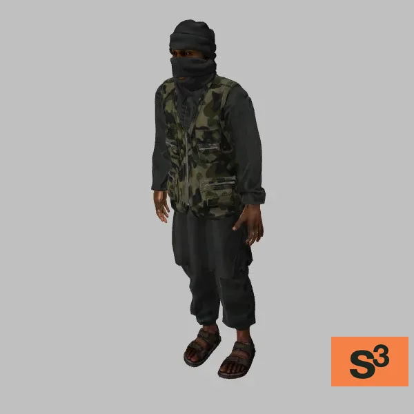 human-somalia-insurgent-002 — 3D model preview