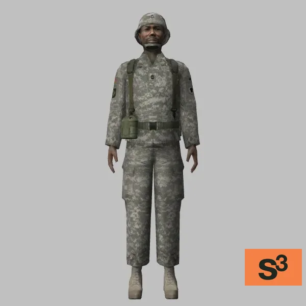 human-us soldier-022 — 3D model preview