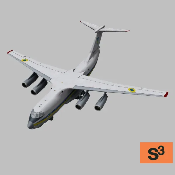 IL-76MD · UA · white — 3D model preview