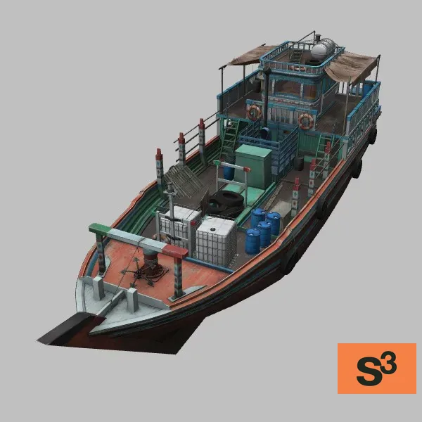 Jelbut-Dhow-001 · SO · red — 3D model preview