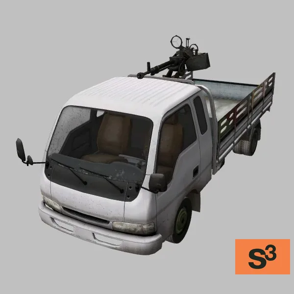 K2700-flatbed-DShKM · SO · white — 3D model preview