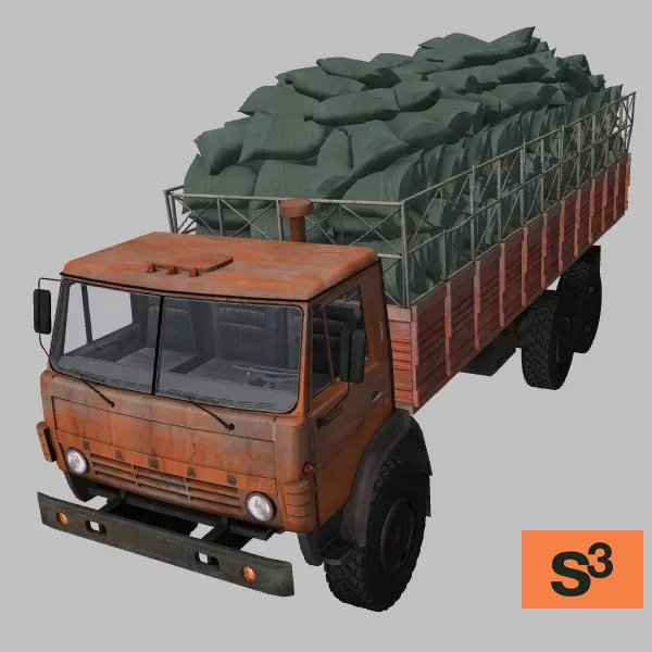 Kamaz-4310-Trailer-001-Charcoal · SO · red — 3D model preview