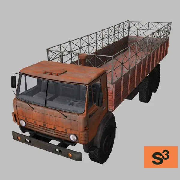 Kamaz-4310-Trailer-001 · SO · red — 3D model preview