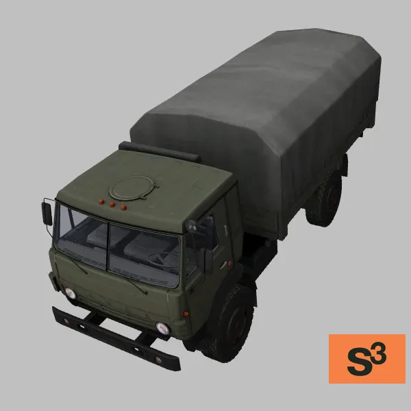 Kamaz-4350-canopy · RU · green — 3D model preview