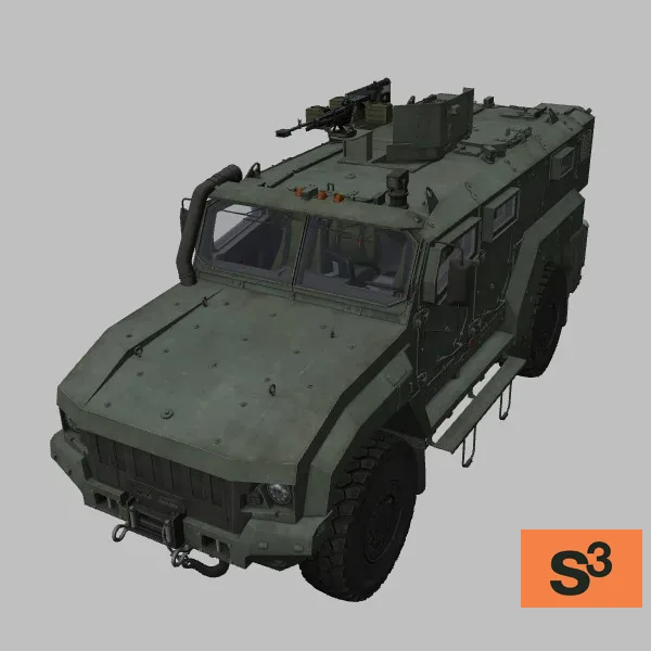 Kamaz-53949-Typhoon-K · 6P58 · RU · green — 3D model preview