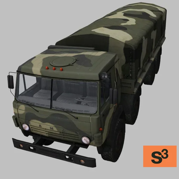 Kamaz-6350-canopy · RU · camo — 3D model preview