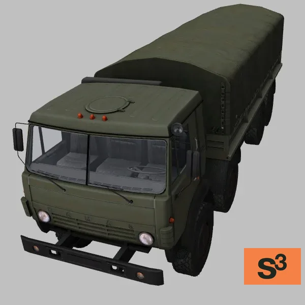 Kamaz-6350-canopy · RU · green — 3D model preview