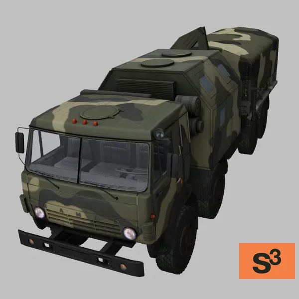 Kamaz-6350-tractor · RU · camo — 3D model preview