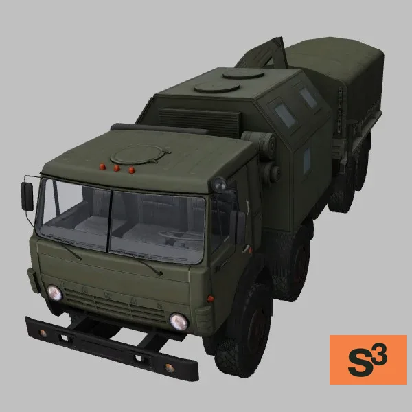 Kamaz-6350-tractor · RU · green — 3D model preview