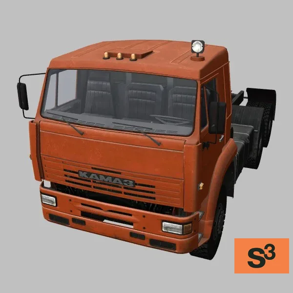 Kamaz-65225 · RU · orange — 3D model preview