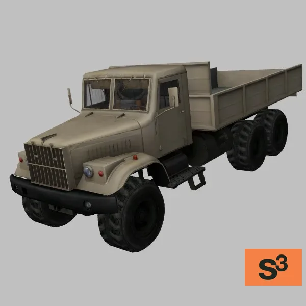 KRAZ-255 · UA · desert — 3D model preview