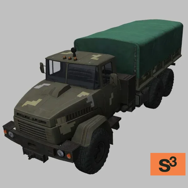 Kraz-260-canopy · UA · digital-camo — 3D model preview